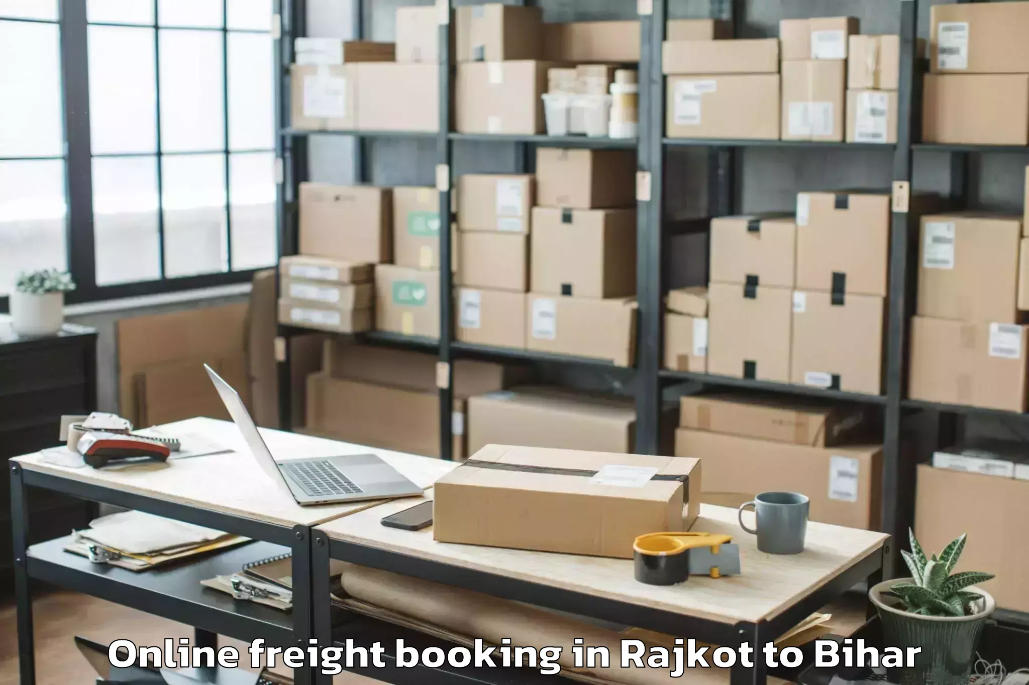 Top Rajkot to Begusarai Online Freight Booking Available